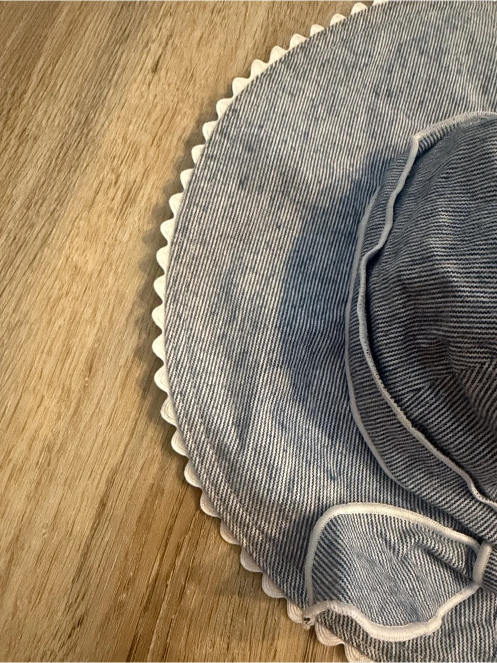 Hanna Andersson Light Blue Striped Kids Sun Hat with Bow Trim